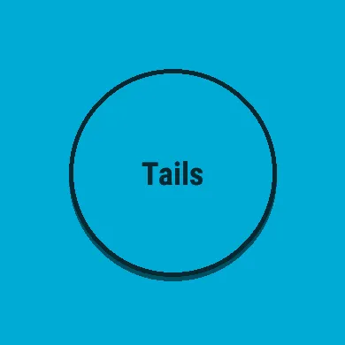 The coin landing on tails
