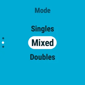 Choosing the mode for a new game: Singles, Mixed or Doubles.