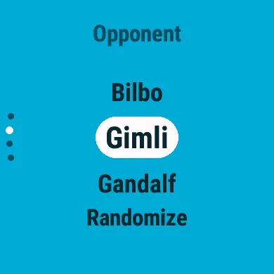 Choosing an opponent, with Gimli selected