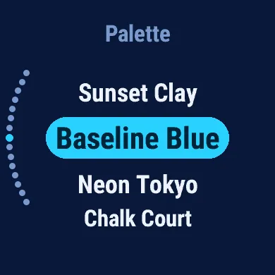 Baseline Blue: dark navy with electric cyan