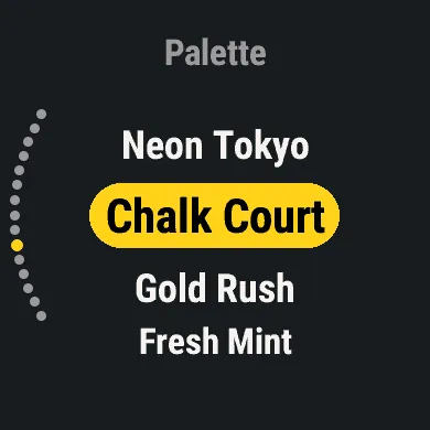 Chalk Court: dark slate with canary yellow