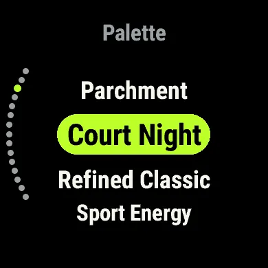 Court Night: black with a shuttle-lime highlight
