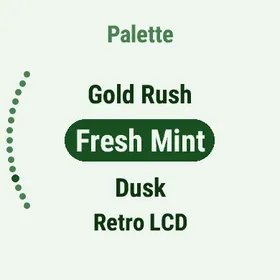Scrolling through the palettes, with Fresh Mint selected and shown live.