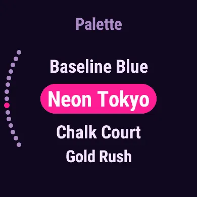 Neon Tokyo: deep indigo with hot magenta
